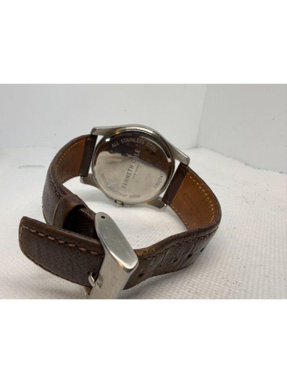 Kenneth Cole New York Men 10027417 Grey Dial Diamond Marker Brown Leather Watch - Picture 10 of 13